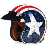 Motesen Motorradhelm Retro Helm Chopper Casco mit Visieren Vintage Jethelm Casque Moto Capacetes De Motocicleta DOT