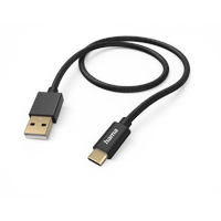 Hama Ladekabel Fabric USB-A/USB-C 1,5m schwarz