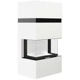 Hitze TRINITY 80x35x53.G TRI BOX Kamineinsatz mit Kaminumbau in weiss