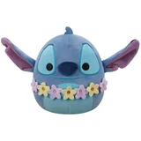 Squishmallows SQDI01088 - Stitch mit Blumenkette 25 cm, offizielles Jazwares Plü