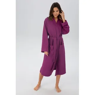 my home Unisex-Bademantel Vanessa, ideal für Sauna & Spa, Hotelbademantel, Morgenmantel, Langform, Baumwolle, Kimono-Kragen, Gürtel, Taschen, Damen & Herren, Waffelpiqué, sehr leichte Qualität, S-3XL rosa M
