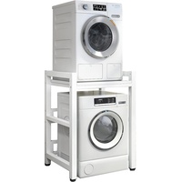 IMLAM Verstellbares Stapel-Set, über Waschmaschinen, 400 kg Kapazität, Aufbewahrungseinheit, Frontlader-Waschmaschine und Trockner tragbares Gestell