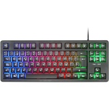 Mars Gaming MK023, Tastatur TKL, Hybrid H-Mech Technologie, FRGB Regenbogenbeleuchtung, Anti-Ghosting, Universelle Kompatibilität, Schwarz