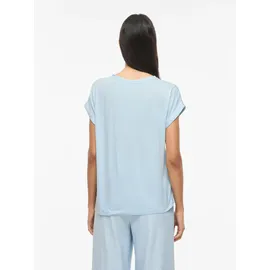 VILA VIELLETTE Kurzarmshirt Satin Blau 44