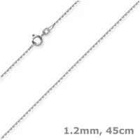 Schmuck Krone Goldkette 1,2mm Ankerkette diamantiert aus 585 Weißgold 45cm, Gold 585 silberfarben