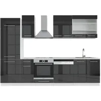 Vicco Küchenzeile Fame-Line 300 cm Anthrazit Hochglanz/Weiß