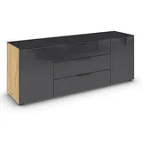 Roller Lowboard Flipp Glas Eiche/Basalt