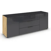 Roller Lowboard Flipp Glas Eiche/Basalt