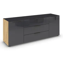 Roller Lowboard Flipp Glas Eiche/Basalt