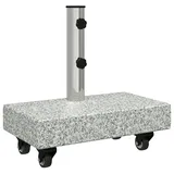 vidaXL Rollbarer Sonnenschirmständer für Ø38/48mm Pfosten Grau Granit 25 kg Rechteckig