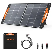 SANFOU Solar Panel 100W, Solarpanel Faltbar mit 2 x USB-Anschluss, Solarmodul für Tragbare Powerstation, Outdoor Garten, Wohnwagen und Camping