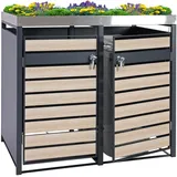 MCW Mülltonnenverkleidung J81 125 x 132 x 80 cm anthrazit