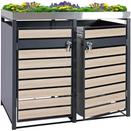 MCW Mülltonnenverkleidung J81 125 x 132 x 80 cm anthrazit