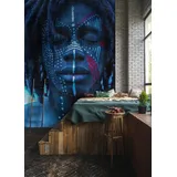 Living Walls Vliestapete Tribal-Portrait 10 m 1 St Blau/Rot