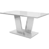CasaDolce Esstisch BENITA, Weiß Hochglanz, 160x90x75 cm, Melaminbeschichtete Spanplatte, 20 kg max. Belastung - Weiß