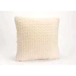 Cremefarbenes Chevron-Kissen 40x40 cm - Weiß Quadratisch Polyester Amadeus 40x40 cm