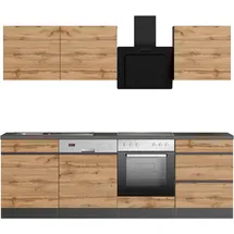 kochstation Winkelküche KS-Riesa L-Form 340 cm grau