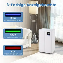 Costway Luftentfeuchter Raumentfeuchter mit Ablaufschlau... ≤ Weiß