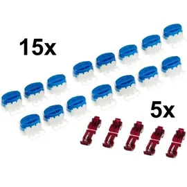 genisys 15 Kabel Verbinder + 5 Anschlussklemmen kompatibel für AL-KO Robolinho 3000 3100 solo ® wiederverschließbare Box - Original 3m