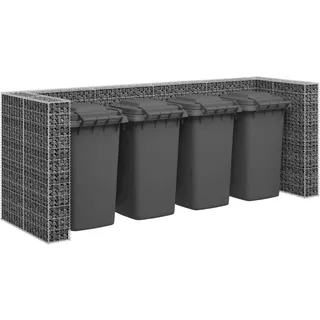 vidaXL Gabionenwand für Mülltonnen 320 × 100 × 120 cm