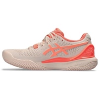 ASICS Damen Gel-Resolution 9 Clay Sneaker, Pearl Pink/Sun Coral, 37.5 EU