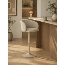 Actona GROUP Barhocker Eleanor gepolstert - drehbar & höhenverstellbar, moderne (1 St), Bequemer Barstuhl mit Fußstütze und Drehfunktion im Scandi Stil beige