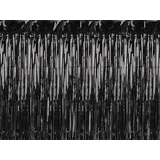 partydeco Dekorationsfolie, Lametta Vorhang 100x200cm Schwarz schwarz