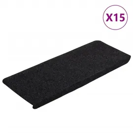 vidaXL Stufenmatten Selbstklebend 15 Stk. 65x24,5x3,5 cm Schwarz