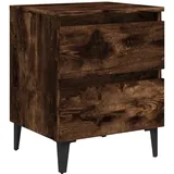 vidaXL Nachtschrank mit Metallbeinen 40 x 35 x 50 cm Räuchereiche
