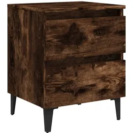 vidaXL Nachtschrank mit Metallbeinen 40 x 35 x 50 cm Räuchereiche
