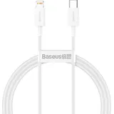 Baseus USB-C-auf-Lightning-Kabel 1 m, Weiß Schnellladung 20 W iPhone PD