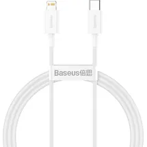 Baseus USB-C-auf-Lightning-Kabel 1 m, Weiß Schnellladung 20 W iPhone PD
