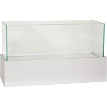 Vivanno Deko-Windlicht Kerzenhalter rechteckig CANDELITO - Weiß Matt 50x20x29