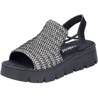 Rieker Keilsandaletten in schwarz/sand | Gr.: 42