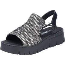 Rieker Keilsandaletten in schwarz/sand | Gr.: 42
