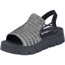 Rieker Keilsandaletten in schwarz/sand | Gr.: 42