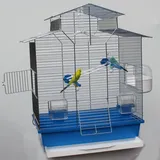 Vogelkäfig,Wellensittichkäfig,Exotenkäfig,60 cm Vogelkäfig Vogelbauer Wellensittich Kanarien Voliere Vogelhaus Käfig IZA 2 II blau