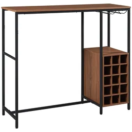 [en.casa] Bartisch Trøndelag 120 x 40 x 105 cm Schwarz/Walnuss