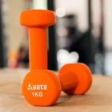 Yate Paar Neopren Training Fitness Hanteln 0,5kg 1kg 1,5kg 2kg 2,5kg 3kg 4kg 5kg rutschfest Hantelset Workout Gewichte für Damen Männer Kinder Krafttraining Gymnastik (1kg orange)