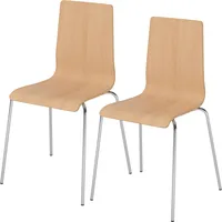 bümö WoodLine Stapelstuhl Buche braun 2er Set