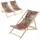 ECD Germany Sonnenliege 3er Set 120 x 60 x 30 cm Braun-Rot-Grün