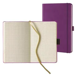 Lediberg Notizbuch »Tucson« kariert A5 lila lila