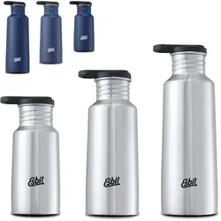 ESBIT Sport Trinkflasche Pictor Sportflasche Fahrrad Wasser Flasche Edelstahl Farbe: Edelstahl, Größe: 0,75 L