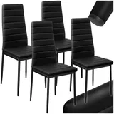 Tectake Esszimmerstuhl Thomas Kunstleder schwarz 4er Set