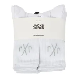 JACK & JONES Tennissocken Herren Schwarz Weiß One Size JACDIRECT TENNIS SOCK 20er Pack Weiß/Pack 4 One Size