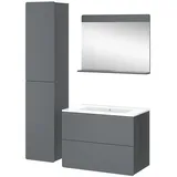 Vicco Badmöbel-Set Izan Grau 4 Teile mit Hochschrank