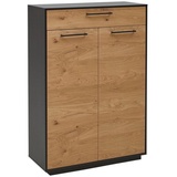 Dieter Knoll Schuhschrank Anthrazit, Eichefarben - B/H/T ca. 86,00x124,00x37,00