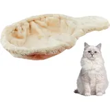 Wedhapy Katzenhängematte 43,2 cm Durchmesser Löffelförmig Große Katzenbaum Hängematte Weich Kratzfest Ersatzteile Für Kratzbäume Waschbar Einfach Zu Installierende Kratzbaum Aufsätze Beige