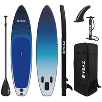 YEAZ Inflatable SUP-Board OCEAN BEACH - EXOTRACE PRO - SET sup board und kit, Inflatable SUP Board, (Set), inkl. Zubehör wie Paddel, Handpumpe und Rucksack blau