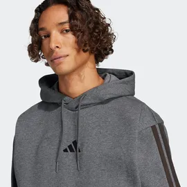 adidas Essentials 3-STREIFEN Hoodie dark grey heather-black M